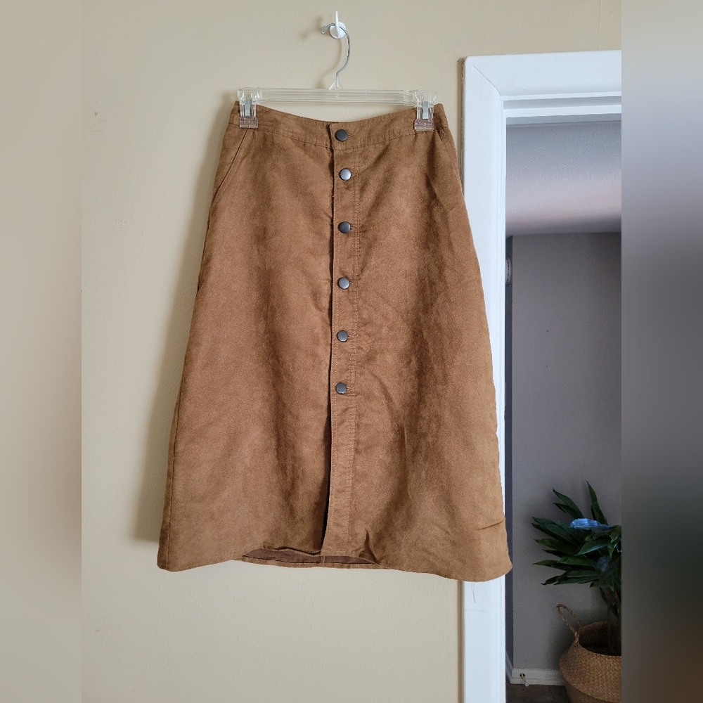 Mossimo Faux Suede Midi Skirt